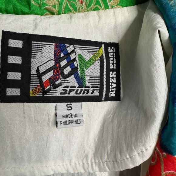 Vintage River Edge Women's Small 90s Windbreaker Full Zip 100% Nylon Y2K - Picture 5 of 8